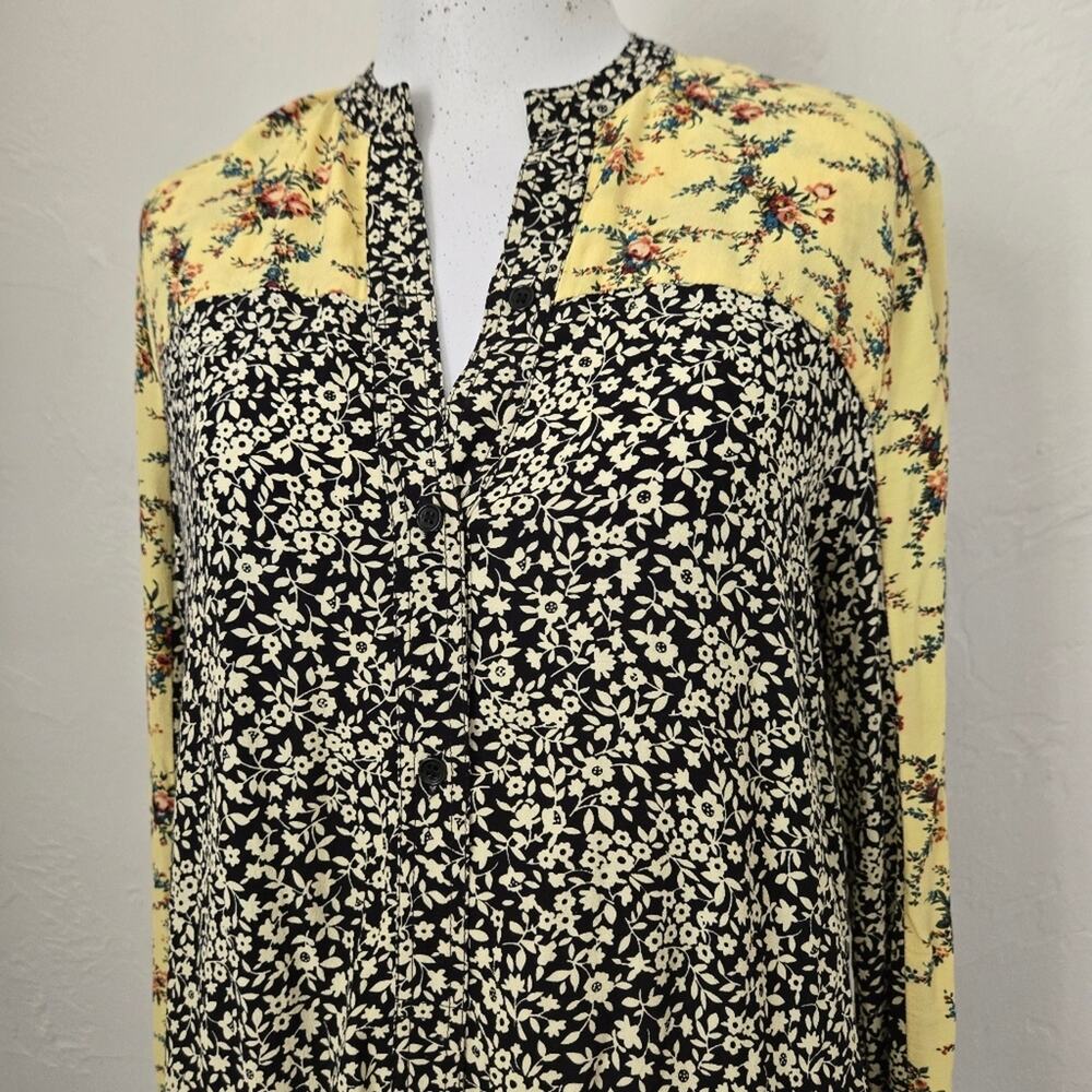 Sandro Paris Patchwork Silk Floral Mini Dress Size 1 S - Boho French Girl - Picture 7 of 14